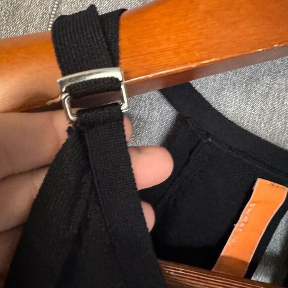 Sweet by Miss Me Black High Neck Racer Back Key Hole Crossover Tank Top Size S - Picture 8 of 15